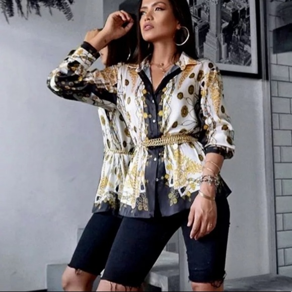 chain print shirt zara